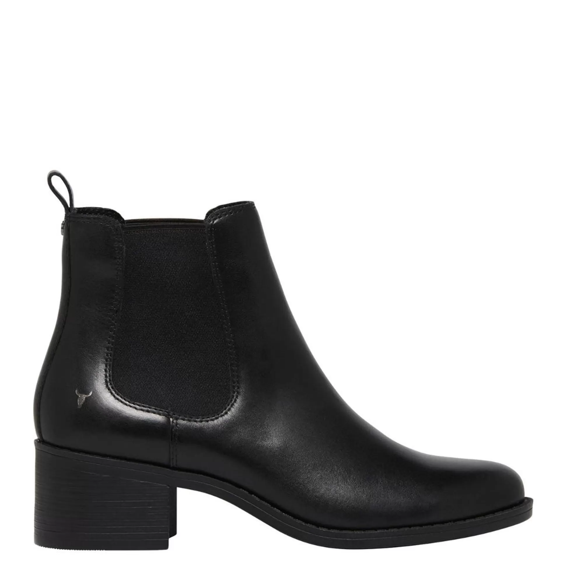 Woman Windsor Smith Low Heel Boots*Beyond Black Leather Boot