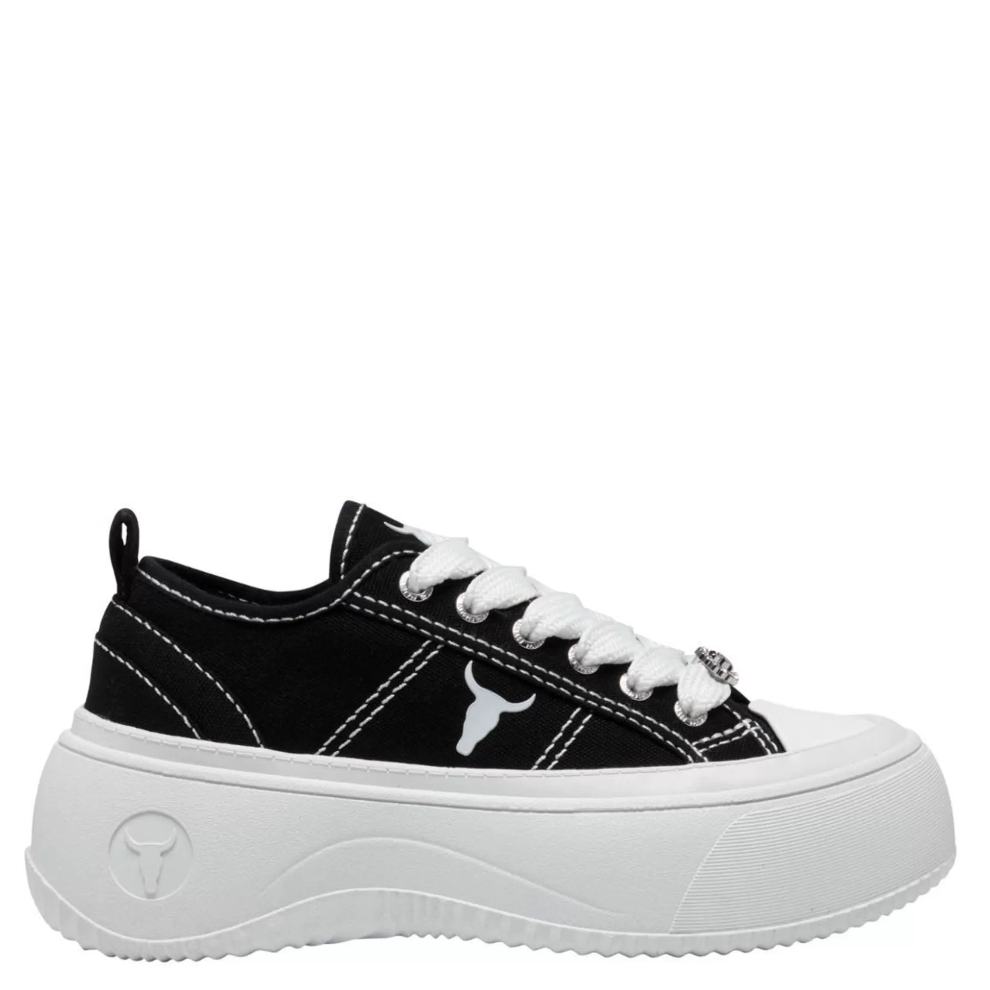 Woman Windsor Smith Sneakers*Intentions Black Canvas / White