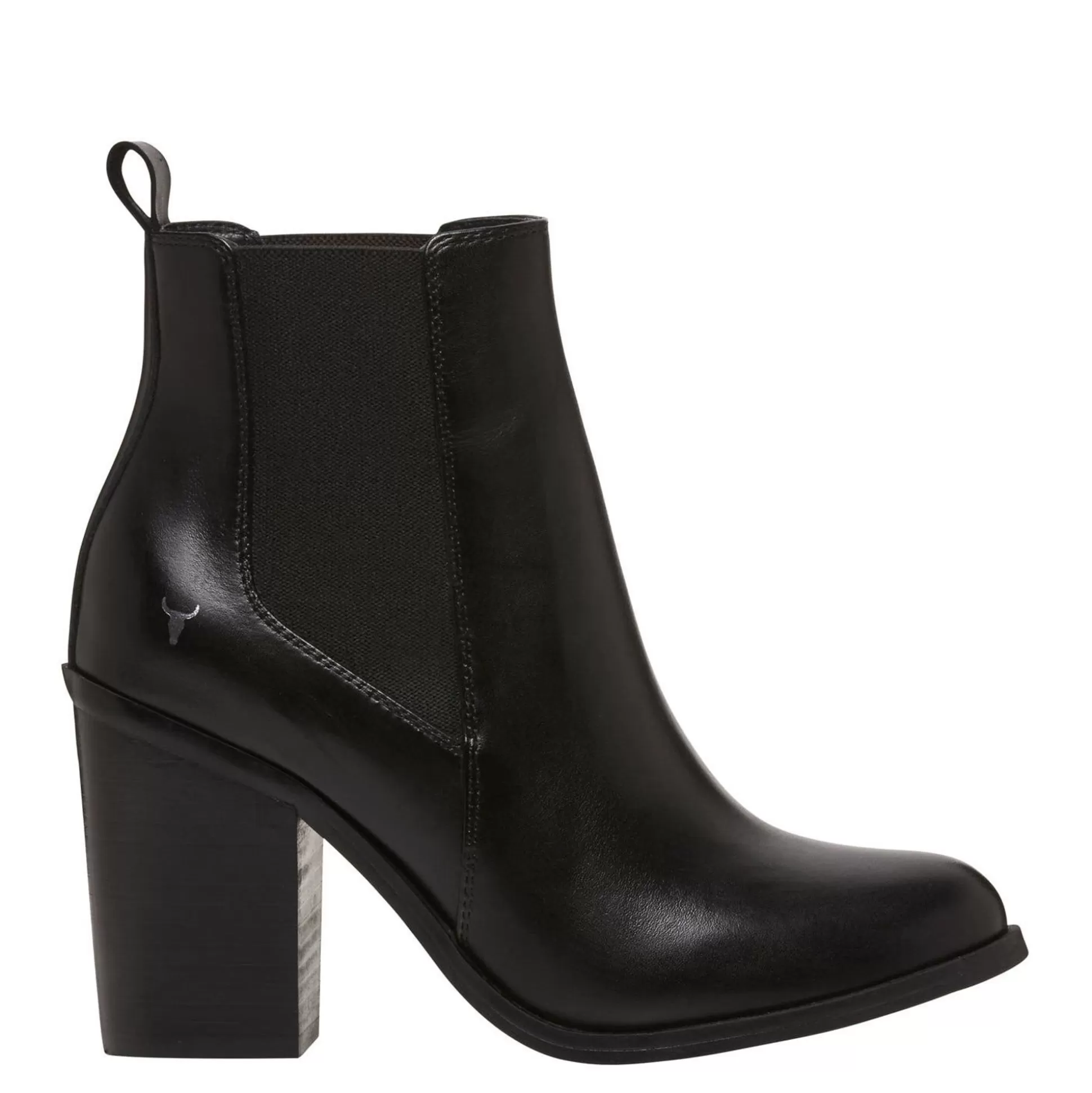 Woman Windsor Smith Mid Heel Boots*Lille Black Leather