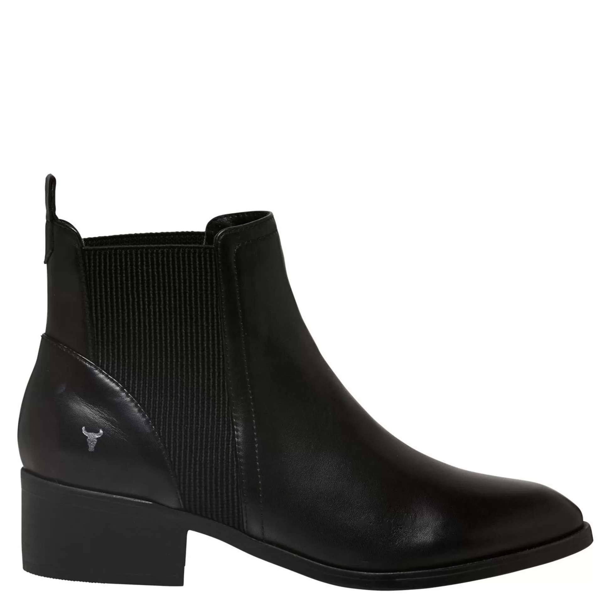 Woman Windsor Smith Low Heel Boots*Raf Black Leather