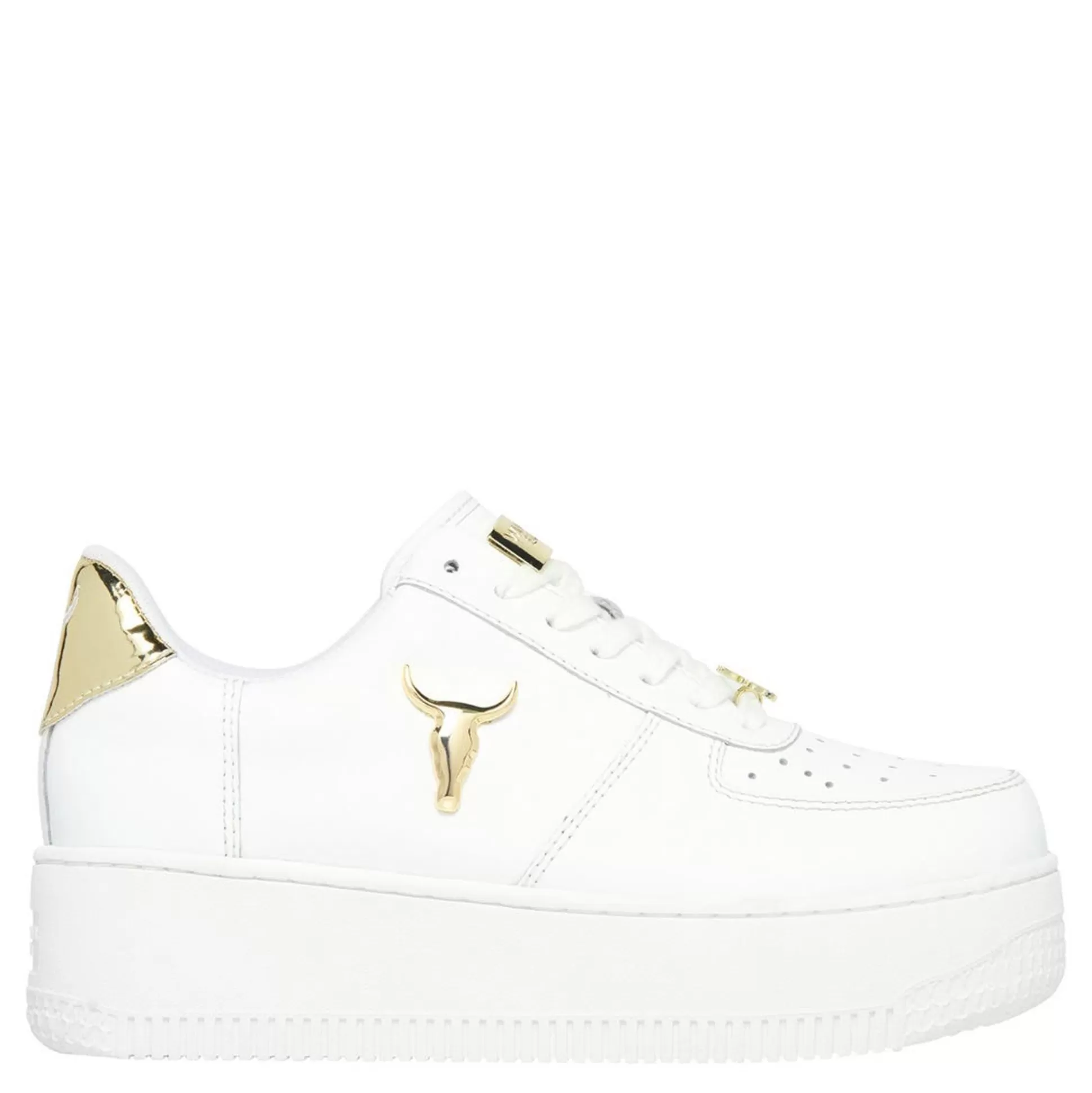 Woman Windsor Smith Sneakers*Rich White Leather Gold Metallic Sneaker