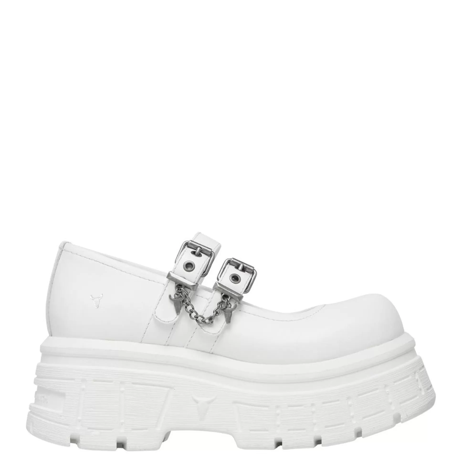 Woman Windsor Smith Flats*Scary White Leather