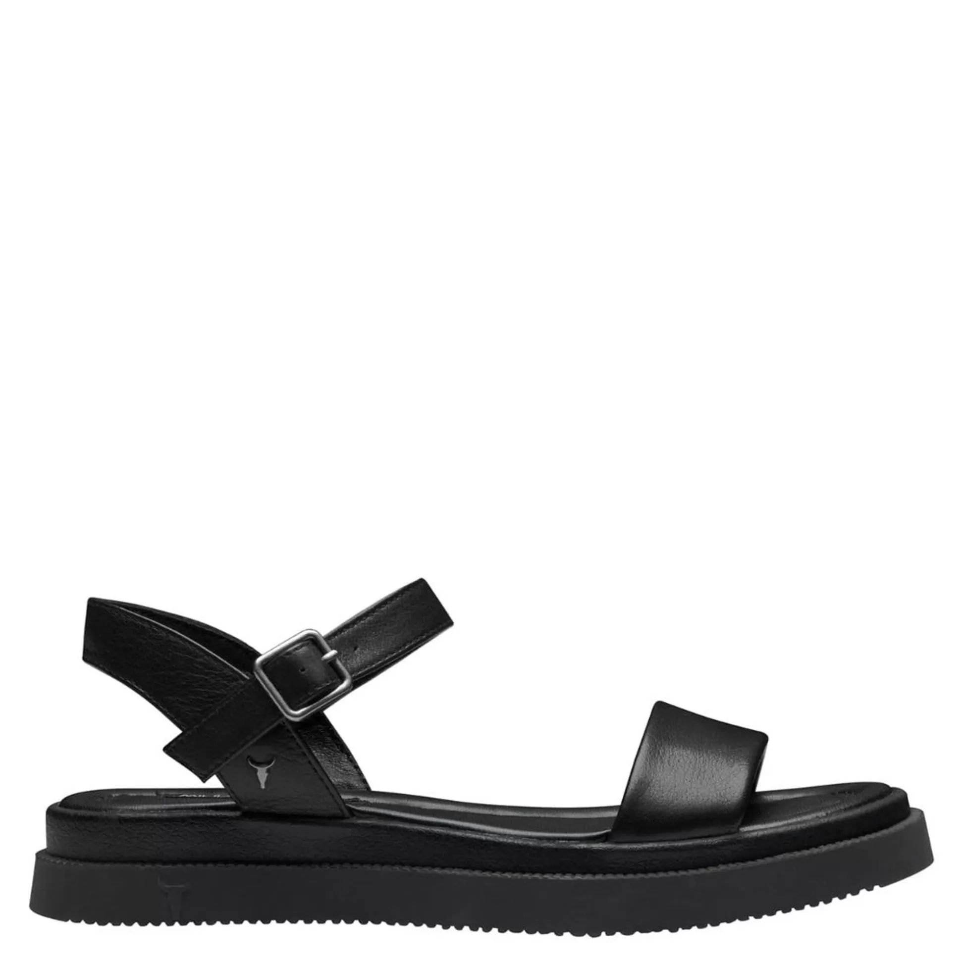 Woman Windsor Smith Flat Sandals*Someday Black Leather