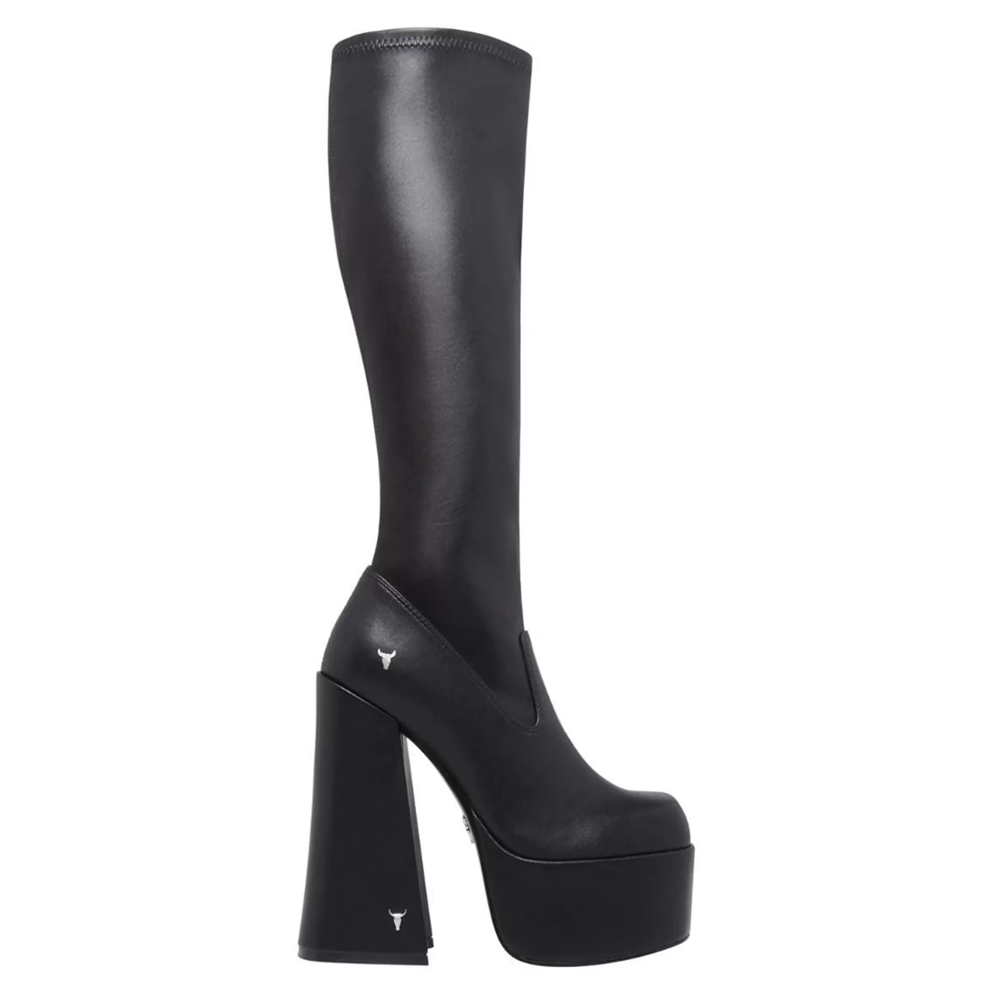 Woman Windsor Smith High Heel Boots*Survival Black Stretch Pu