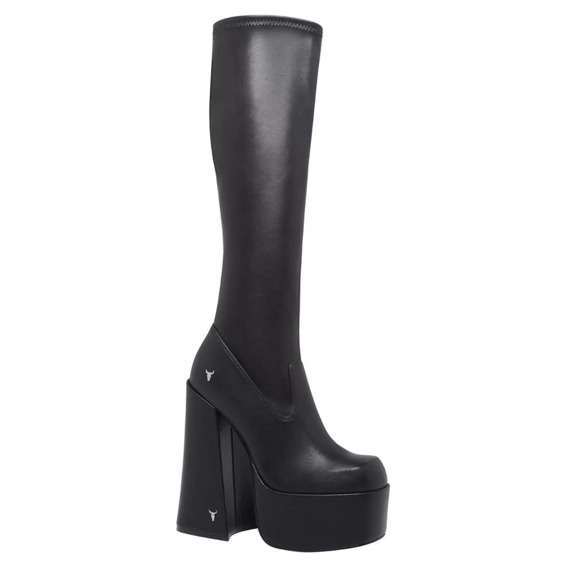 Woman Windsor Smith High Heel Boots*Survival Black Stretch Pu