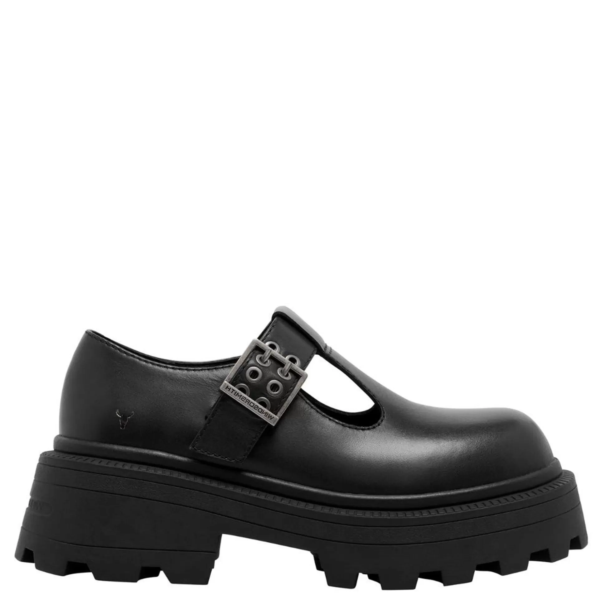 Woman Windsor Smith Flats*Troublemaker Black Leather